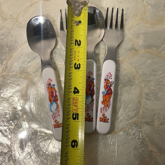 Rare Vintage 1987 Kraft Macaroni & Cheese Cheesasaurus Rex! 2 Forks 2 Spoons ! - Picture 11 of 11
